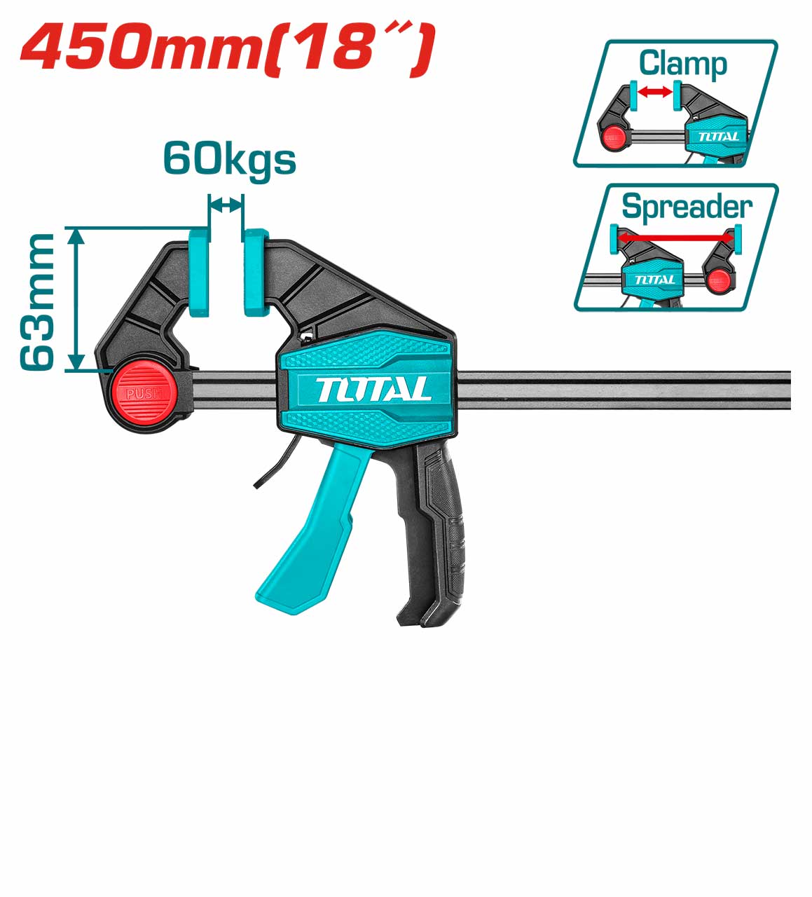 TOTAL THT1340603 Quick Bar Clamp / Spreader 1