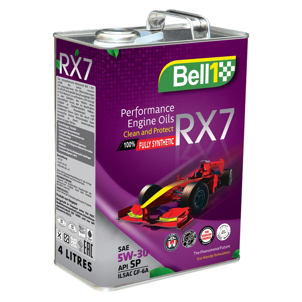 Bell1 5W-30 RX7 API SP, სრულად სინთეთიკური ზეთი ( 4 ლიტრიანი ) 1
